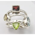 thumbnail image 3 of 925 Pure Silver Natural Multistone Multicolored Urban Style Ring Size 5.5 Gift, 3 of 3