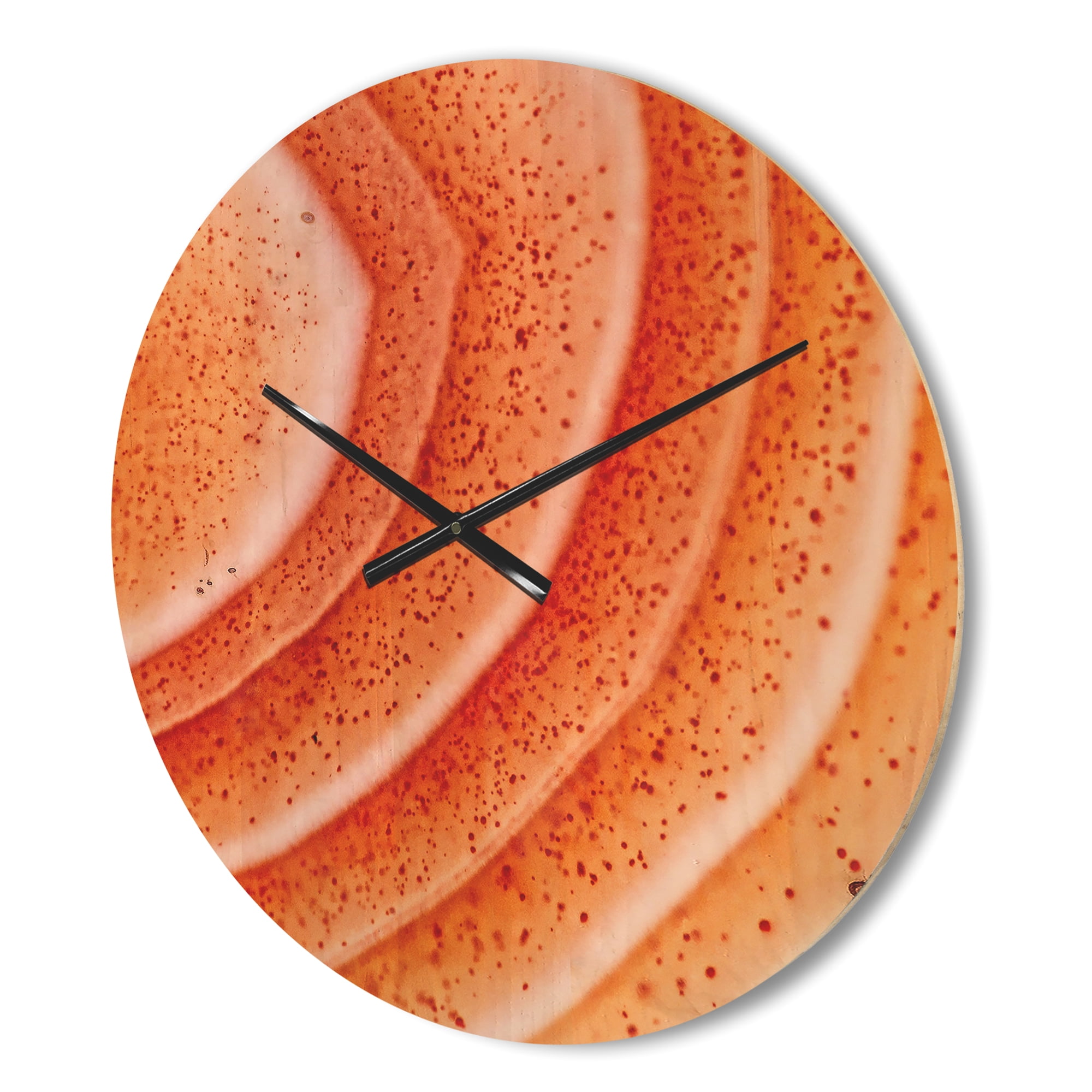 Designart 'Kazakhstan Red Macro Agate ' Modern Wood Wall Clock