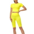 thumbnail image 3 of Gibobby Conjunto de entrenamiento para mujer Conjunto de ropa de yoga Moda Sexy Correr al libre Desnudo Ropa deportiva Ropa deportiva de secado rápido ajustad(Azul,M), 3 of 4