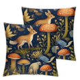 thumbnail image 2 of Rustic Forest Throw Pillow Case Dark Woodland Wild Animals Pillow Covers  Decorative Animal Plants Farmhouse Cushion Case for Home Sofa Couch Office Decoration, 2 PCS, 2 of 6