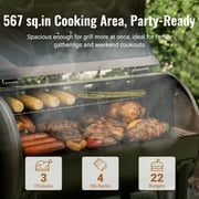 Z GRILLS BBQ Master Wood Pellet Grill & Smoker 8 in 1 Grill Auto Temperature Control, 567 sq.in Cooking Area for Outdoor Cooking