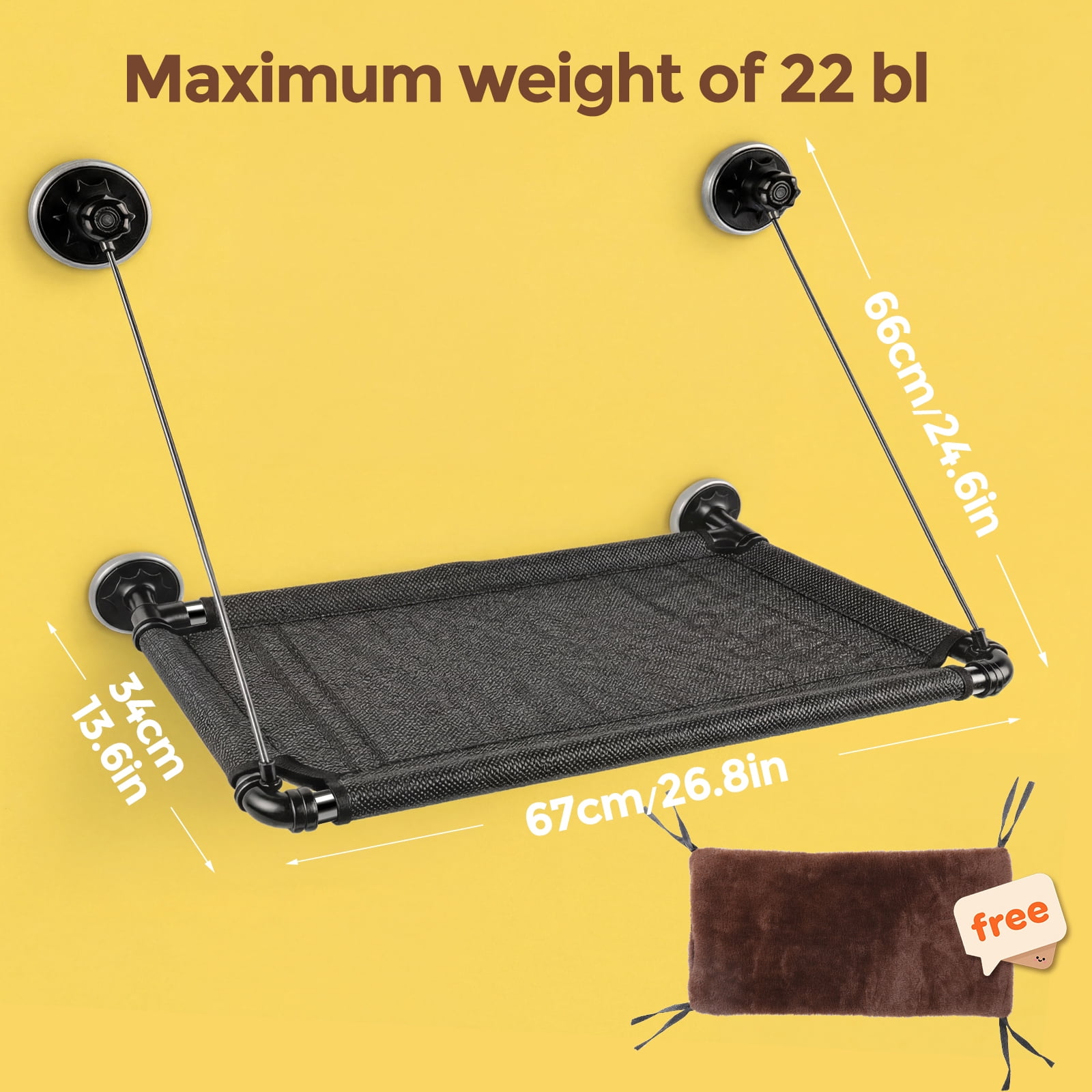 Cat Window Perch, Cat Hammock for Window, Safety Cat Window Perch for Cats Inside - Space Saving Window Mounted Cat Seat Cat Bed for Large Cats