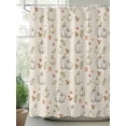 thumbnail image 2 of Fall Shower Curtain White Pumpkin Shower Curtains for Bathroom Thanksgiving Decor, Waterproof Polyester Shower Curtain Set with Hooks, Stall Long 36" x 72" Autumn Leaves Flowers, 2 of 6