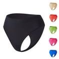thumbnail image 3 of Rohuuque Invisibles Thongs for Women Sports Full Coverage Thong Elastic T-Back Underwear No Show Comfort Low Rise Underwear Black, 3 of 3