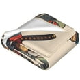 thumbnail image 2 of Bixox Fleece Blanket Samurai Frog Guitar Pattern Super Soft Double-Sided Microfiber Flannel Blanket for Sofa, Bed, Couch,Suitable for All Seasons -, 2 of 5