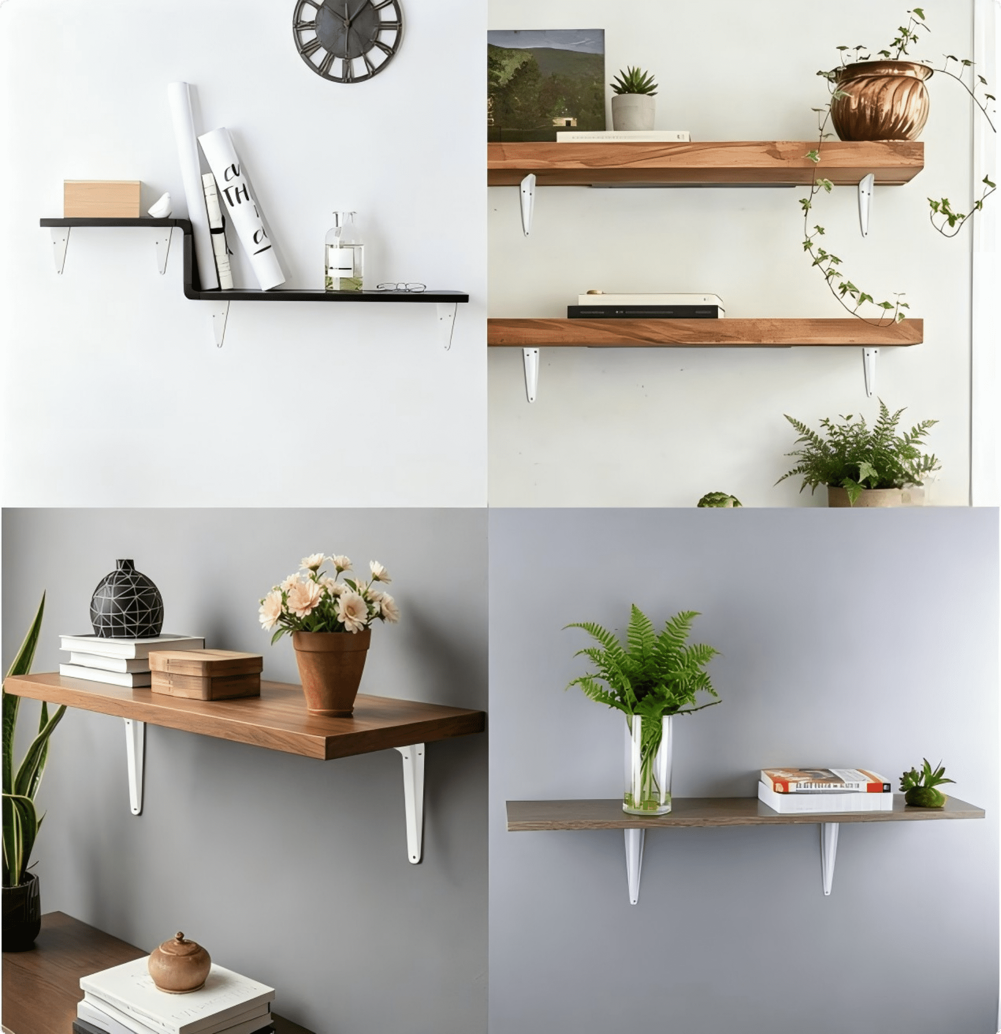 6x8 White Shelf Bracket with Durable Support for Home Shelving