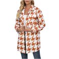 thumbnail image 2 of Pntutb, top de solapa para mujer, manga larga, patrón de mil pájaros, abrigo de lana estampado, abrigo/chaqueta informal de manga larga sin capucha Pntutb Pntutb-1402, 2 of 6