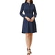 thumbnail image 1 of Vestido midi A-line de satén con cuello atado INSPIRE CHIC para mujer azul marino M, 1 of 5