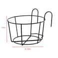 thumbnail image 2 of LOVEVER Hanging Railing Planter Flower Pot Holder Basket  Small Round Metal Hanging Railing Planters Iron Art Rack Fence Shelf Container for Balcony Garden Indoor and Outdoor, 2 of 2