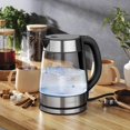 thumbnail image 2 of Hervidor eléctrico Speed-Boil para café y té, caldera de agua de 1,7 l, 1500 W, vidrio de borosilicato, fácil de limpiar, apertura ancha, apagado automático, mango de tacto fresco, luz LED. rotación, 2 of 5