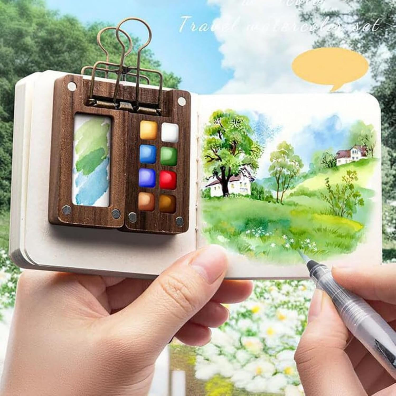 Watercolor Kit, Watercolor Set, Mini Watercolors Set, Pocket Artist Watercolors Travel Sets, Travel Water Color Kit