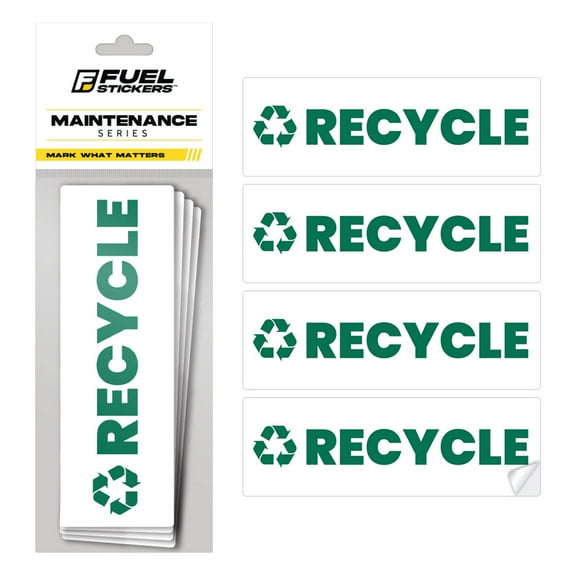 Recycle Sticker - Trash Bin Labels | 2x6 | 4 Pack