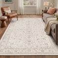 thumbnail image 4 of KUETH 2x3 Machine Washable Flat Pile Accent Rug with Rubber Backing, Vintage Persian Beige Carpet Area Rug for Entryway Bedroom and Kitchen, 4 of 6