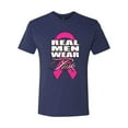 thumbnail image 2 of Real Men Wear Pink Awareness Mens Premium Tri Blend T-Shirt, Vintage Navy, Large, 2 of 3