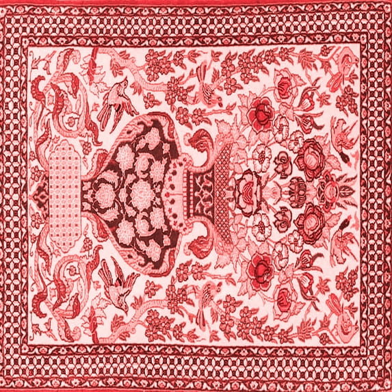 Ahgly Company Indoor Square Animal Red Traditional Area Rugs, 7' Square