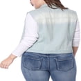 thumbnail image 3 of Unique Bargains Women‘s Plus Size Chest Pockets Single Breasted Denim Sleeveless Jacket, 3 of 6
