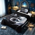 thumbnail image 3 of meiyoeat Yin Yang Dragon Twin Comforter Sets for Boys, Frost Magic Animal Bedding Set, Black White, Black Reversible, 2-Piece, 1 Comforter and 1 Pillowcase, 3 of 6