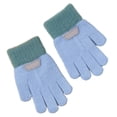 thumbnail image 4 of Bmisegm Kids Gloves Mittens Lined Thermal Five Finger Design Boys Girls Soft Knitted Children Mittens Cozy Sky Blue, 4 of 4