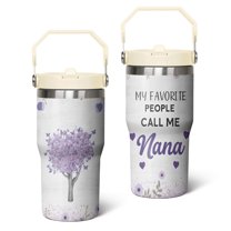 20 Oz Tumbler Purple Flowers Tumbler with Lid and Straw, Birthday Gift Cup for Friend Women Men Coffee Travel Mug Thanksgiving Day Halloween Christmas Gift Water Bottle