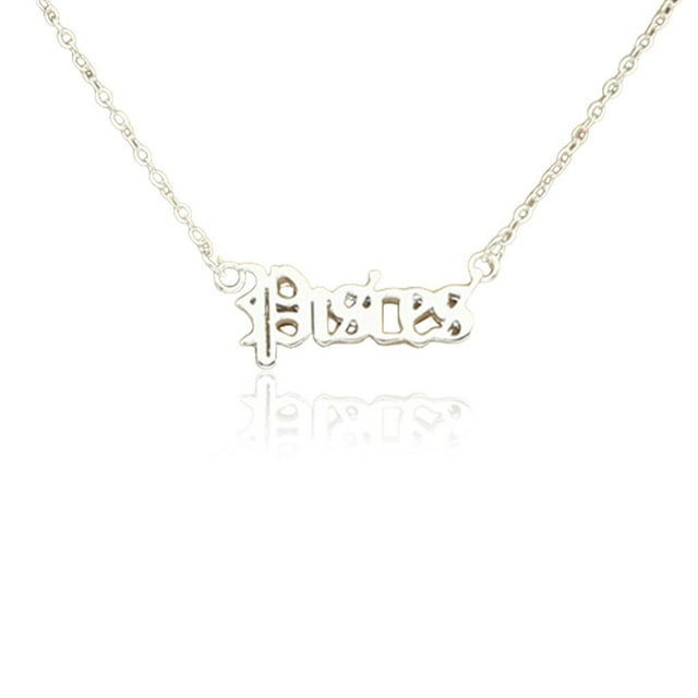 Jumpingount Doce signo del zodiaco carta encanto constelaciones tema collar del zodiaco colgante único para amantes regalos del festival Piscis Piscis Plata 20Conjunto