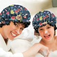 thumbnail image 6 of Shower Caps,Pioneer Flower Floral Print Pattern Waterproof Shower Cap for Women 4 Pieces,Double Reusable Hair Cover for Shower PEVA Elastic Stretch Hem, 6 of 7