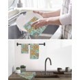 thumbnail image 5 of Turquoise Boho Floral Kitchen Dish Towels for Drying Dishes Set of 4, Vintage Abstract Art Ethnic Flowers Waffle Weave Microfiber Hand Tea Bathroom Towels Quick Dry & Absorbent Towel 15.7x23.6, 5 of 7