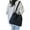 Black, variant on Casual Lightweight Solid Color Canvas Shoulder Bag Student Large Capacity Drawstrings Crossbody Bag Purse for Women Mens