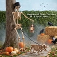 thumbnail image 5 of Ayieyill 5.4FT Skeleton and Dog Skeleton Halloween Decorations Outdoor Indoor, 2Pcs Posable Skeleton Walking Dog for Halloween Decor, 5 of 11