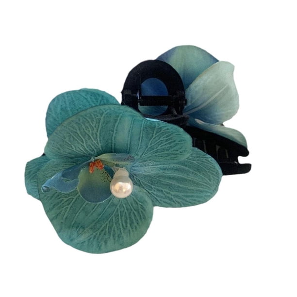 SGACAI Pinzas para el pelo con flores de phalaenopsis, tocados de moda, horquillas florales retro para el pelo J9K гσ