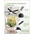thumbnail image 5 of Lokivas 52in Waterproof Ceiling Fan with Light and Remote Control, IP65 , 6 Speed Quiet DC Motor for Patio, 5 of 5