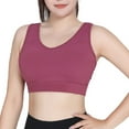 thumbnail image 6 of Hinvhai Women's Large Size High-strength Shockproof Sports Underwear Breathable Yoga Vest Fitness Running One-piece Fixed Cup Bra On Clearance Wine 10(XL), 6 of 9