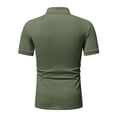 thumbnail image 6 of Franhais Men Summer Short Sleeve Shirts Solid Color Lapel 1/4 Zipper Casual Short Sleeve Tops, 6 of 7