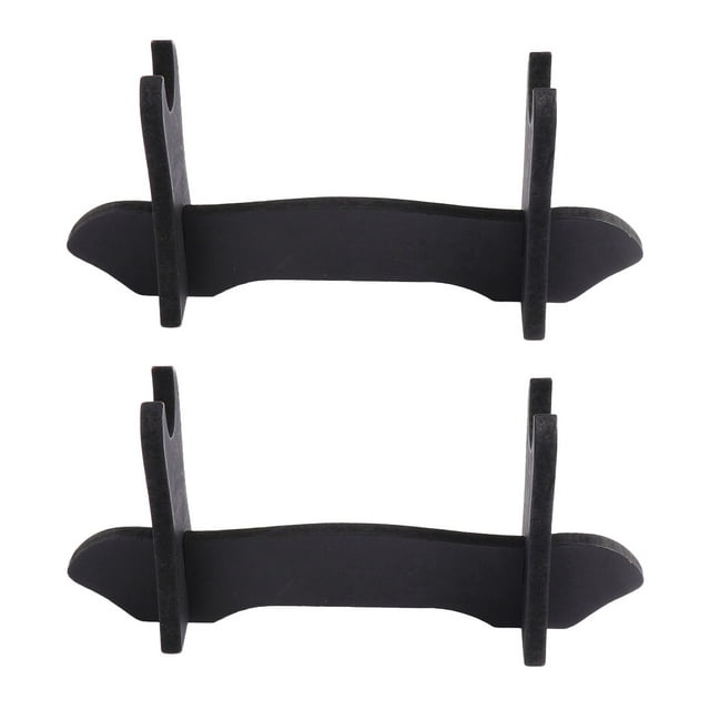 2pcs Sword Stand Delicate Wooden Katana Display Bracket Rack Sword Holder Stable Organizer (Black)