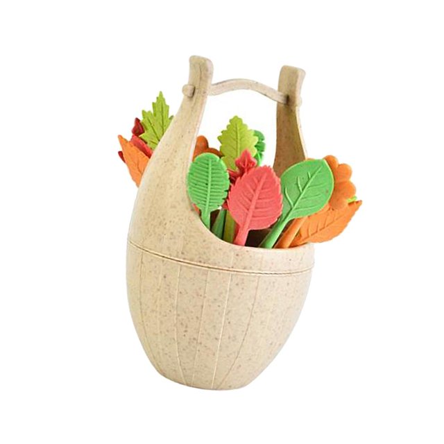 16 Piezas de Tenedores / Pasteles / Ensadas / Verduras con Herramientas de Decoración de de Soporte Beige Macarena Juego de tenedor de frutas