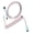 Pink and white, variant on Coiled Aviation Cable for Mechanical Keyboards TypeC to USB A with Detachable Metal Aviation Plug Spring Charging Cord
