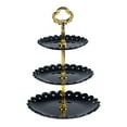 thumbnail image 3 of Miyuadkai Rack Clearance Sales 3-Tier Cupcake Stand Cake Dessert Wedding Event Party Display Tower Plate Round Black, 3 of 3