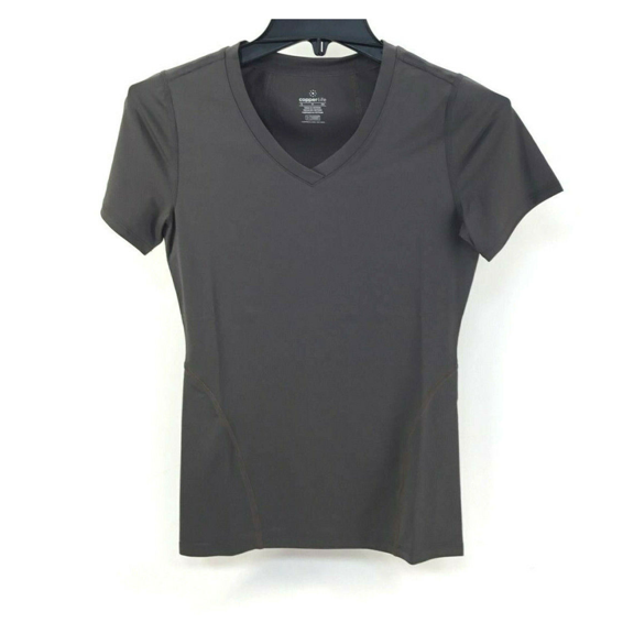 Copper Life Women's Core Compression VNeck Tee Shirt, Slate Grey, Sz Sm