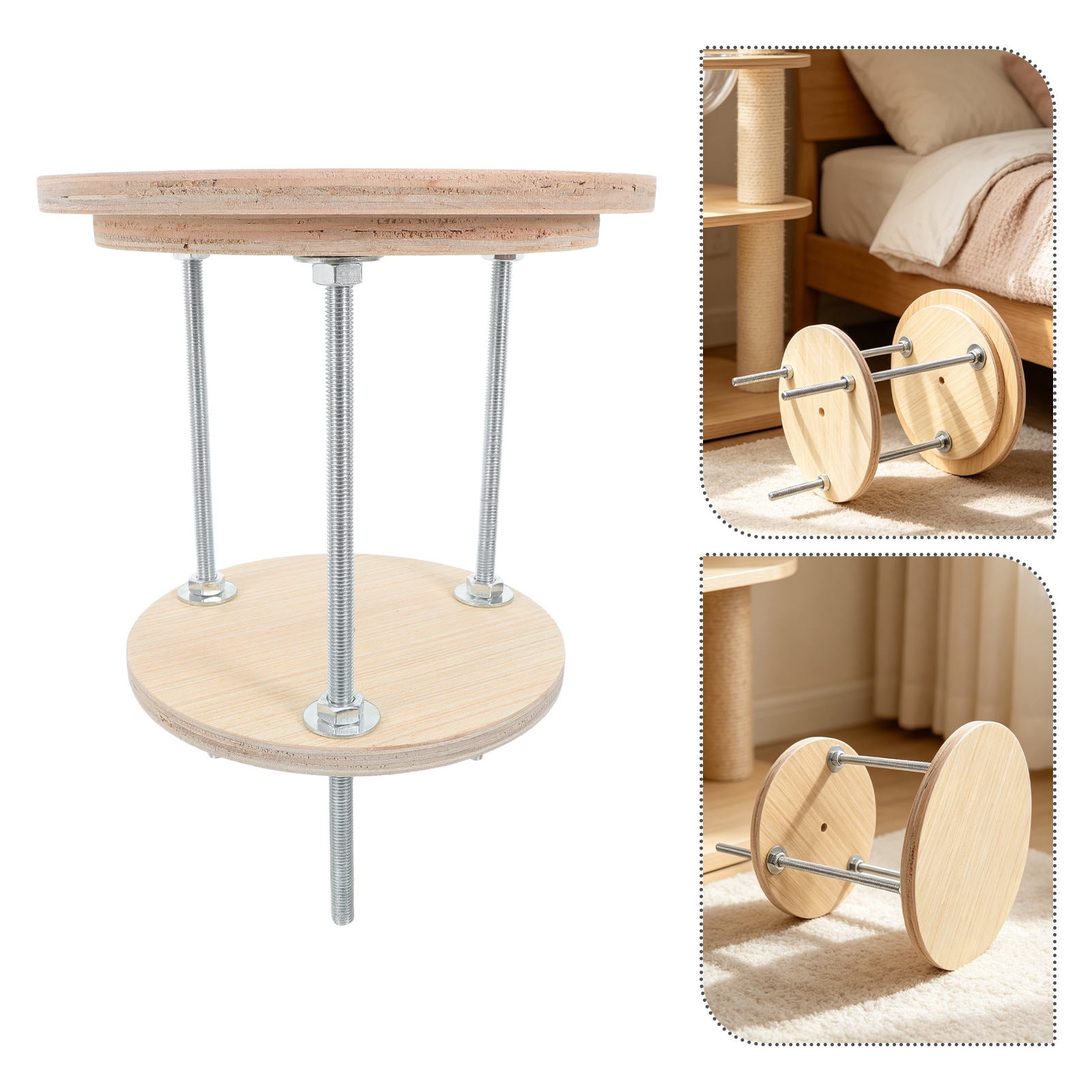 Luxshiny Durable Wooden Cat Platform Replacement Base for DIY Cat Tree Tower with Stable Support