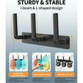 thumbnail image 6 of Livhil Hat Rack 2 Packs, Removable Long Row Hat Hooks for Wall, 2 Mounting Options Baseball Hat Organizer Holds 30 Hats (Black), 6 of 8