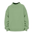 thumbnail image 5 of Vividxx Sweatshirts For Girls Cozy Long Sleeve Sweatshirt With Pocket Fall Winter High Neck Pullover Shirt For Kids Lightweight Fashion Clothing 9-10 Years, 5 of 8