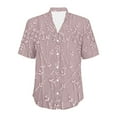 thumbnail image 5 of frariair Women's Breathable Linen Blend Short Sleeve Shirt For Casual Office & Spring Outings Pink, 5 of 5