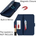 thumbnail image 2 of Crossbody Wallet for Samsung Galaxy S10 Case with Adjustable Lanyard Strap Credit Card Holder 6.1",PU Leather Handbag Purse Kickstand Make Up Mirror Cover Case for Men Women Girl,Blue, 2 of 14