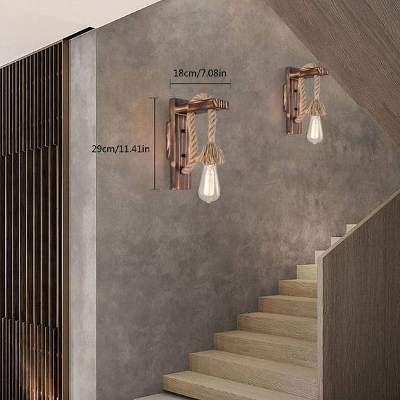 Miumaeov Wall Sconce Light Wooden Metal Wall Light Fixture Industrial Decorate Wall Lamp