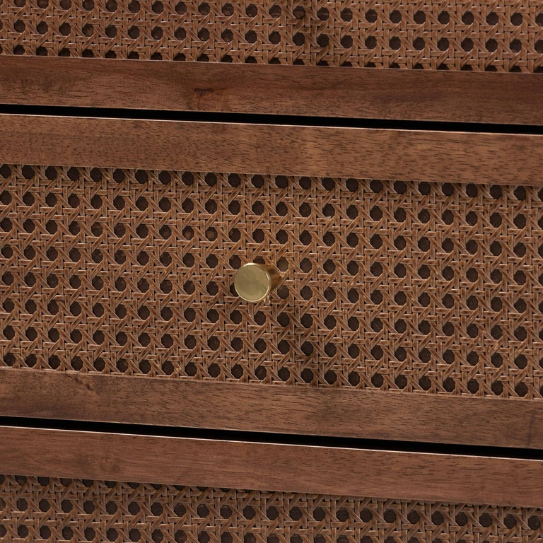 Baxton Studio Alyssa Japandi 6-Drawer Dresser Walnut Brown with