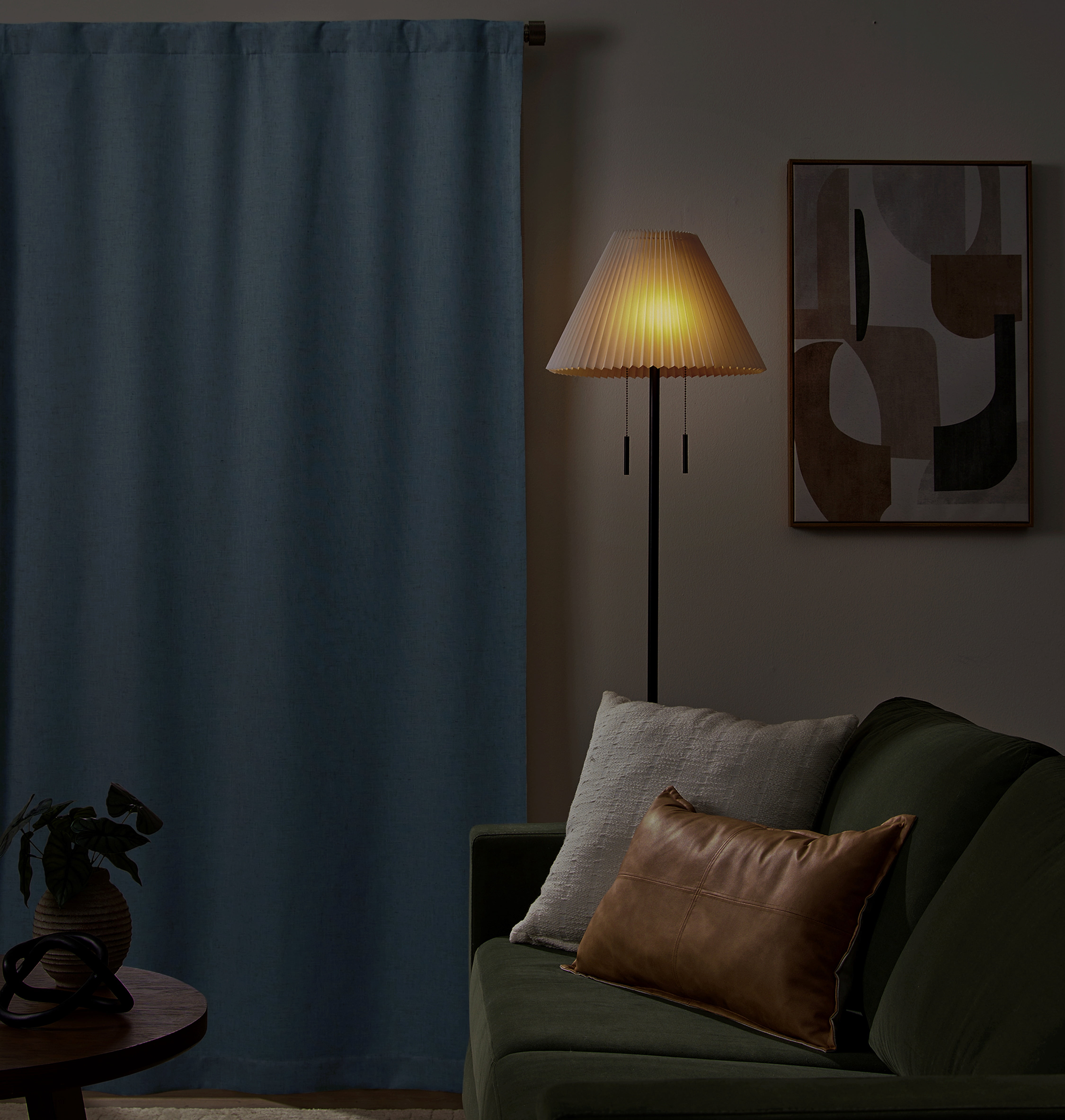 Better Homes & Gardens Textured Solid Chenille Blackout Single Curtain Panel, Blue Silver, 50"W x 108"L