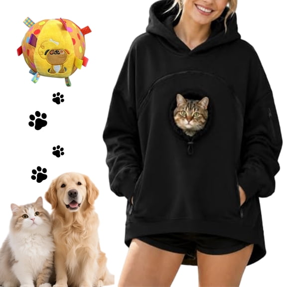Dog Carrier Hoodie for Small Dogs, Pet Pouch Pull Pocket Kangaroo Sweatshirt with Side Zip