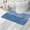 Blue, variant on 16x20 Inch Microfiber Bath Mat, U Shaped Toilet Rug Set, Soft Absorbent Non Slip Floor Mat for Bathroom Stall Decoration