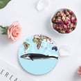 thumbnail image 4 of POGLIP Whale World Map Set of 4 Round Coaster for Drinks, Absorbent Ceramic Stone Coasters Cup Mat with Cork Base for Home Kitchen Room Coffee Table Bar Decor, 4 of 5