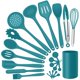 thumbnail image 1 of Juego de utensilios de cocina E-far, 23 piezas de silicona azul con soporte, 1 of 7