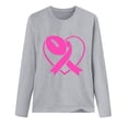 thumbnail image 4 of DIOAZUD Women's Long Sleeve Breast Cancer Awareness Shirts Crew Neck Pink Ribbon Graphic Tees Casual T-Shirts for Daily Wear, 4 of 4
